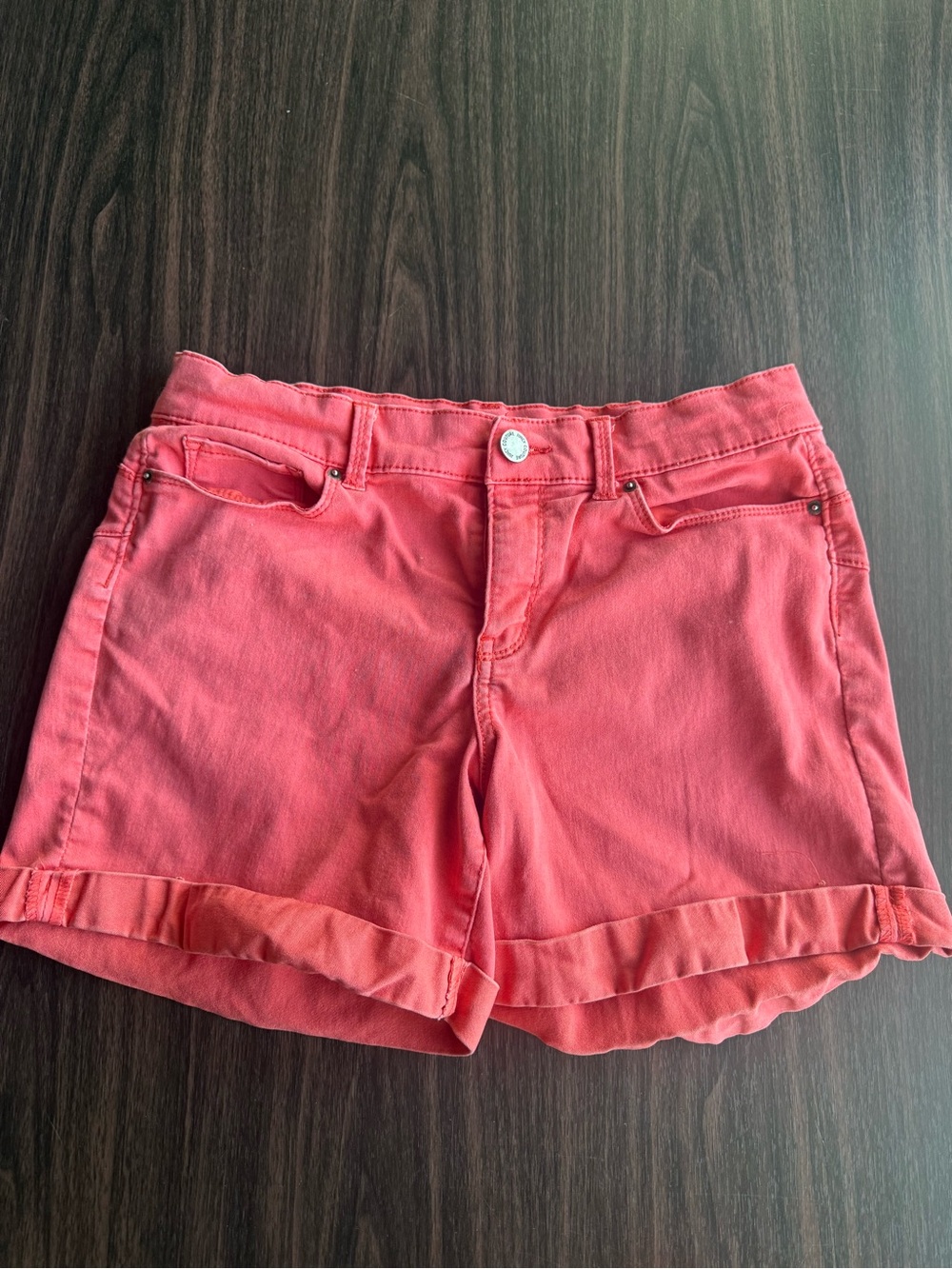 Juicy Couture Coral Roll-Hem Denim Shorts